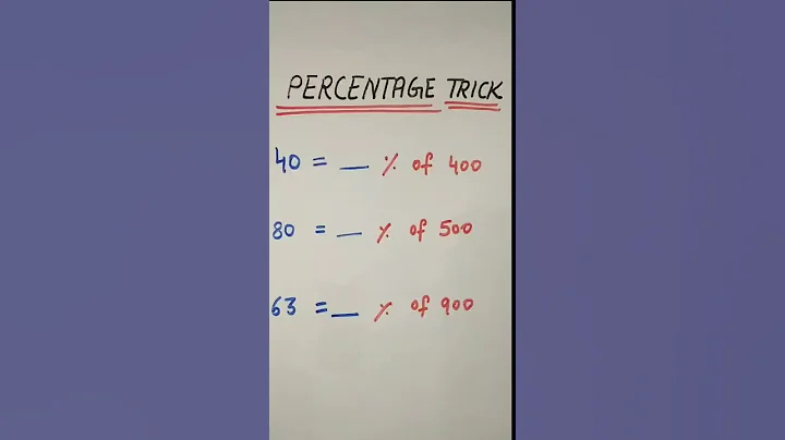 Percentage Trick | Maths short Trick |How to find Percentage |#shorts #shortvideo #percentagetrick - DayDayNews