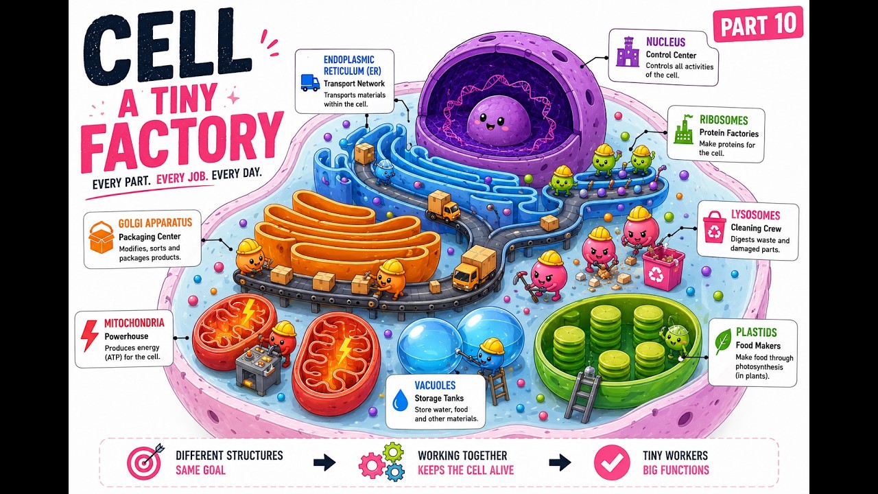 Inside the Tiny Cell Factory 🔬 | Cell Organelles Explained in easy way ...