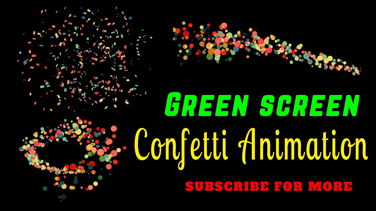 4K Green Screen Confetti Animation, Color Paper Effects, Confetti Green