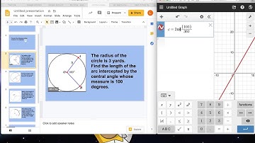 Finding arc length given the radius and angle measure using the desmos