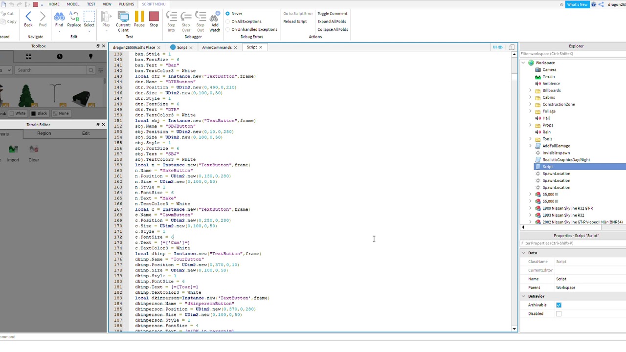 Script Roblox Studio 2020 02 13 18 01 15 - YouTube