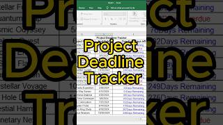 Enhance your project management skills | How to make Project deadline tracker in MS Excel screenshot 1