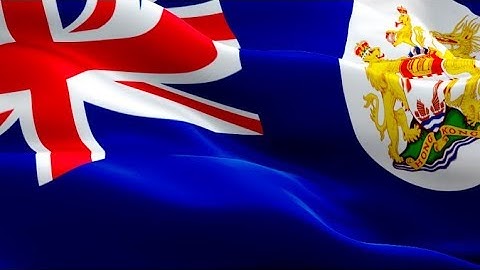British Hong Kong flag video waving in wind. Realistic British Hong Kong Flag background. British