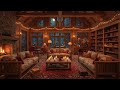 Snowy Window Room Jazz ❄️ Fireplace Sounds for Calm Focus and Thinking