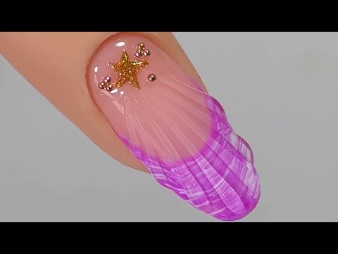 💕Diseño En Uñas Con Efecto Concha De Mar/Uñas Tendencia💅✨