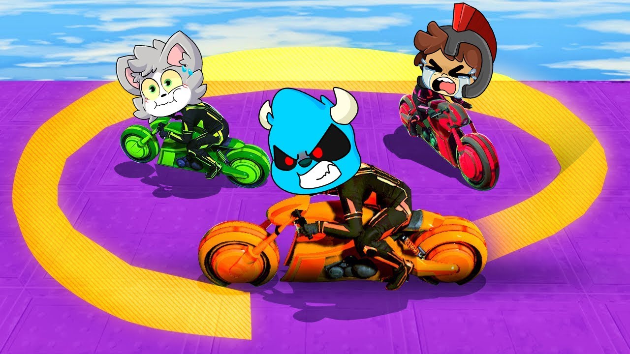 Hice TRAMPAS a mis AMIGOS en una BATALLA de TRON en GTA 5 🏍️😱 Con LOS COMPAS