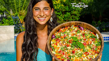 Mediterranean Salad with FullyRaw Hummus