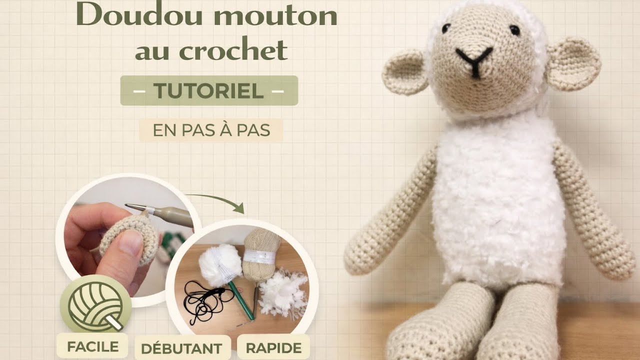 Comment faire un Amigurumi Mouton au crochet : tuto en pas à pas - YouTube