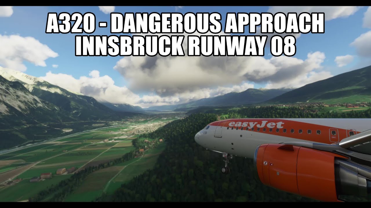MSFS 2020 - A320 Innsbruck (LOWI) Dangerous Approach RWY 08 - Circle to Land