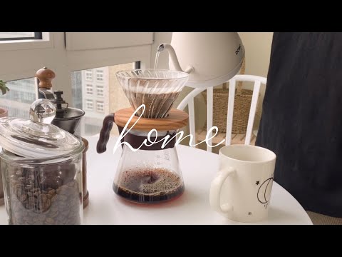 Make drip coffee at home, Decaf coffee, Pour over, 꿀꿀한 날엔 커피 내려마시기, 디카페인 핸드드립, 홈카페 브이로그