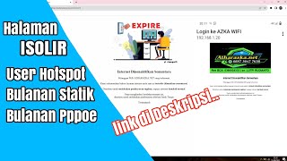 Membuat Halaman ISOLIR Mikrotik | User Hotspot , Rumahan Statik , Rumahan Pppoe