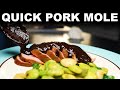 'Weeknight' mole poblano with pork tenderloin and limey lima beans