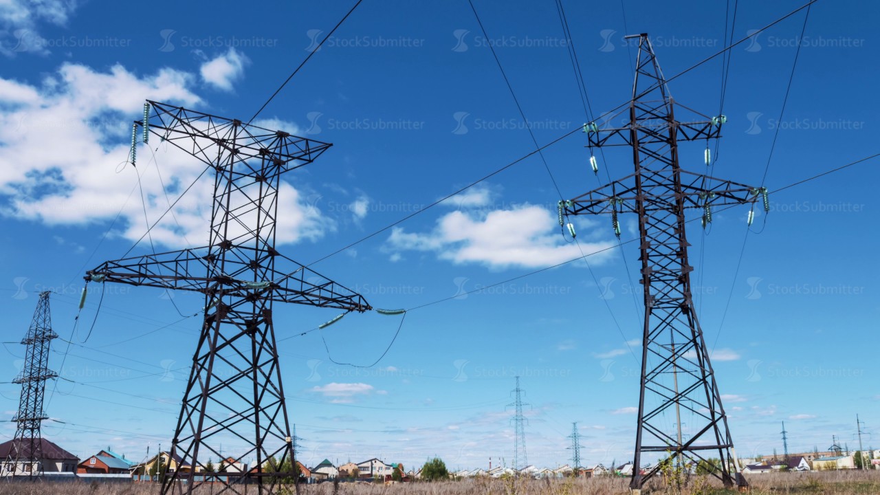 Electric support of power high-voltage wires. Power plant, production and transportation of