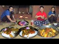 Traditional way to cook food recipebrinjal potato masala  dalcurry with rice in village darjeeling