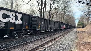 CSX Scrap Metal Local Train with BNSF Locomotives at Garrett Park, MD