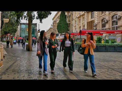 Bakı - Mərkəz (Aprel 2023) Nizami Küçəsi - Piyada Gəzinti Turu - Baku Azerbaijan | Walking -4k- Баку