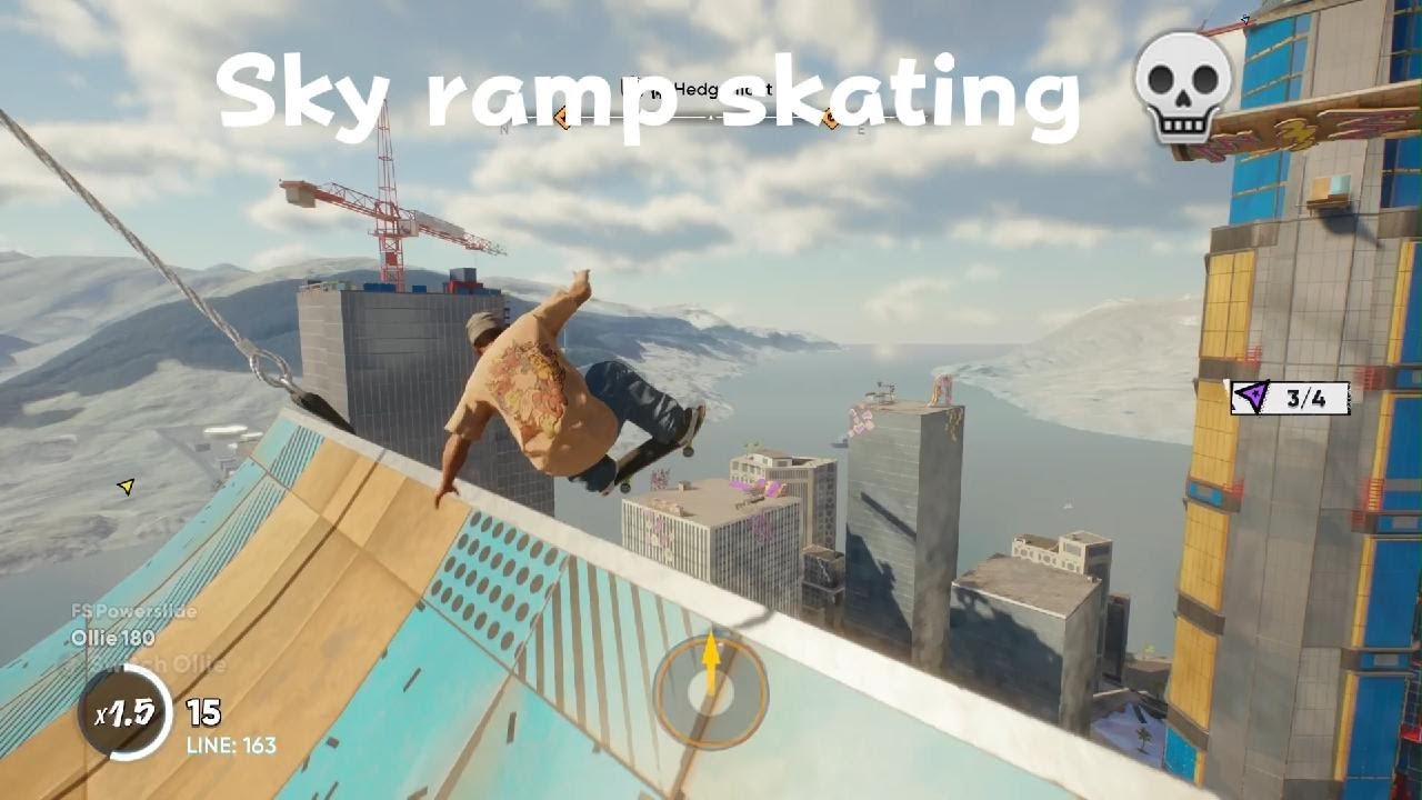 Sky ramp skating