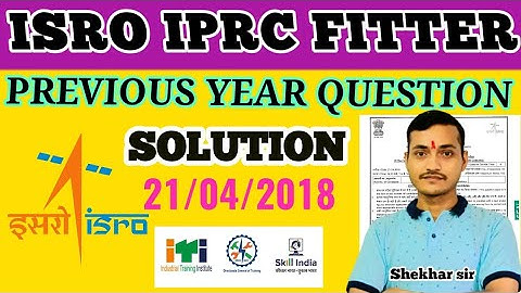 ISRO IPRC PREVIOUS YEAR QUESTION PAPER SOLUTION #isro #isrojob #ISROIPRC #shekharsir #isroquestion