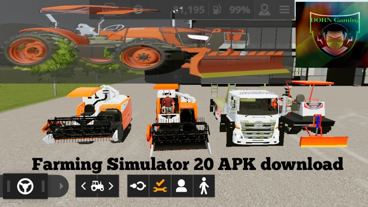 ដោន Farming Simulator 20 Mod APK Kubota YouTube