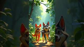 Genius Jungle Trickthe Clever Dog Outsmarts The Greedy Wolf.