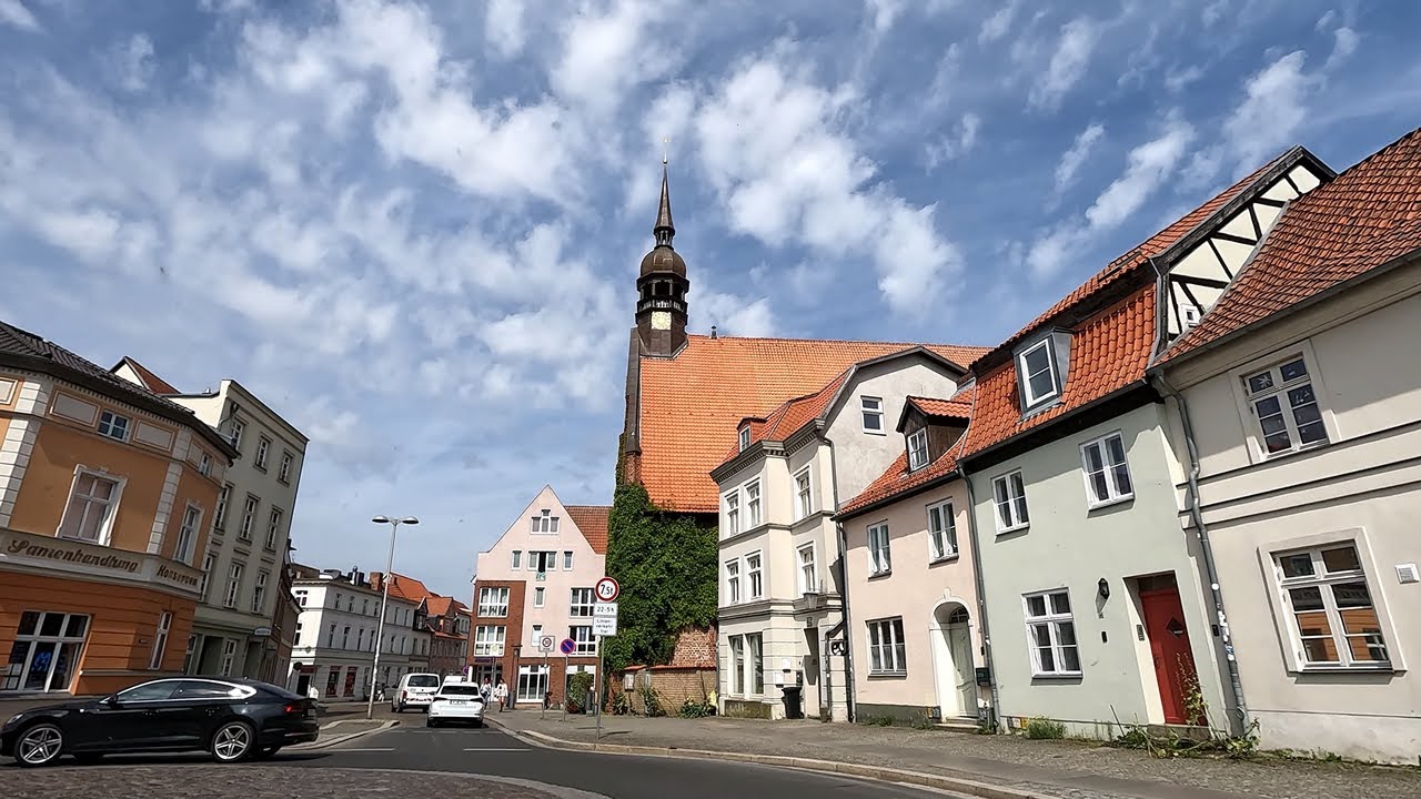 Driving in Stralsund, Germany.