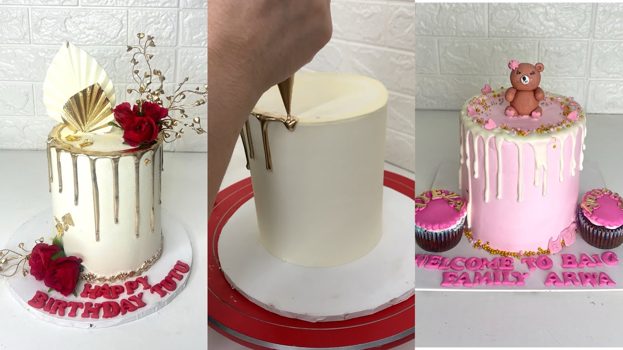 Белый шоколадный подтёк / как сделать золотистый подтёк / лайфхаки с белым шоколадом / лайфхак с ...