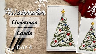 Watercolor card for Christmas ❄️ Holiday Cards Series Day-4