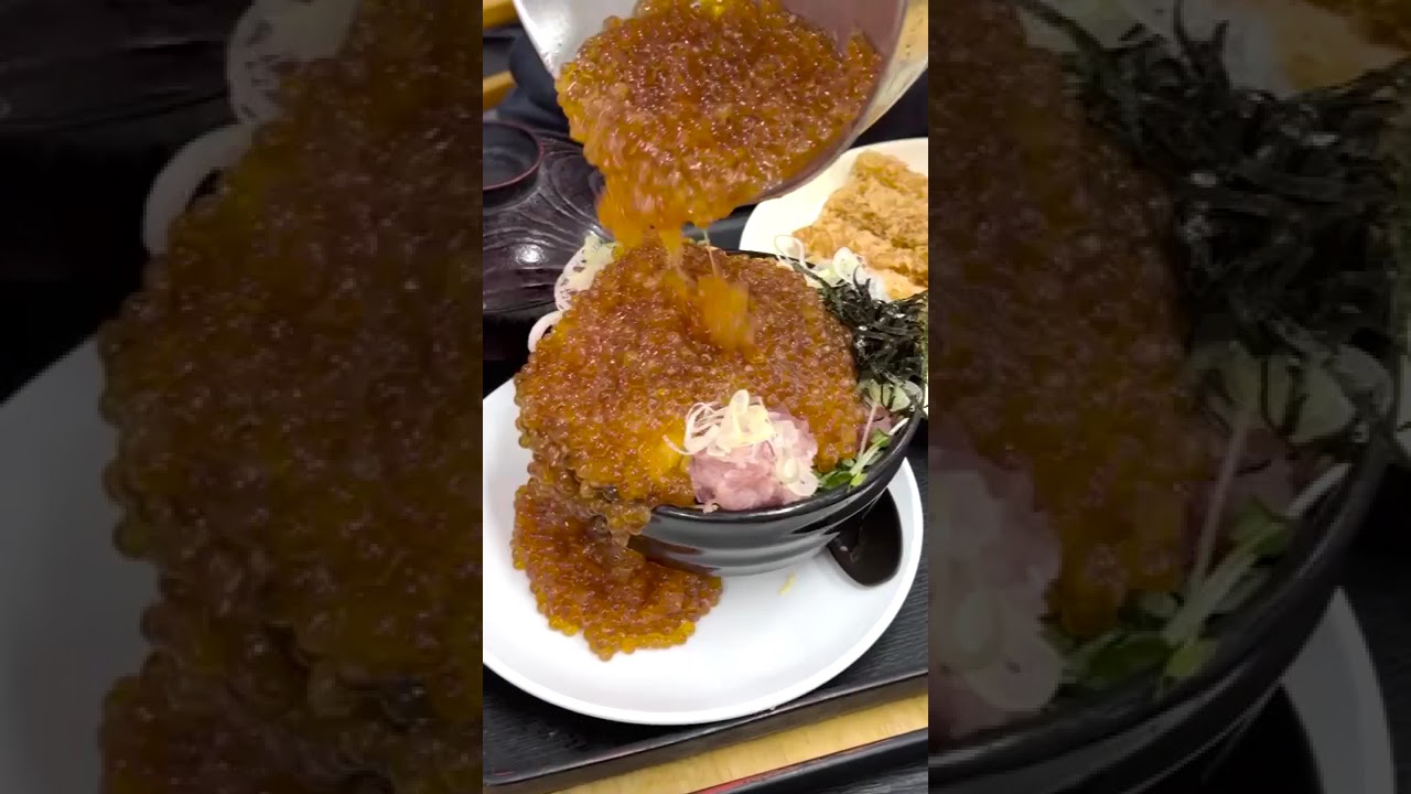 高級国産うに丼！イクラ盛り放題♪ #市場開放 #花いち
