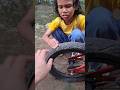ban sepeda tifah terkena paku,,,, #shortsy