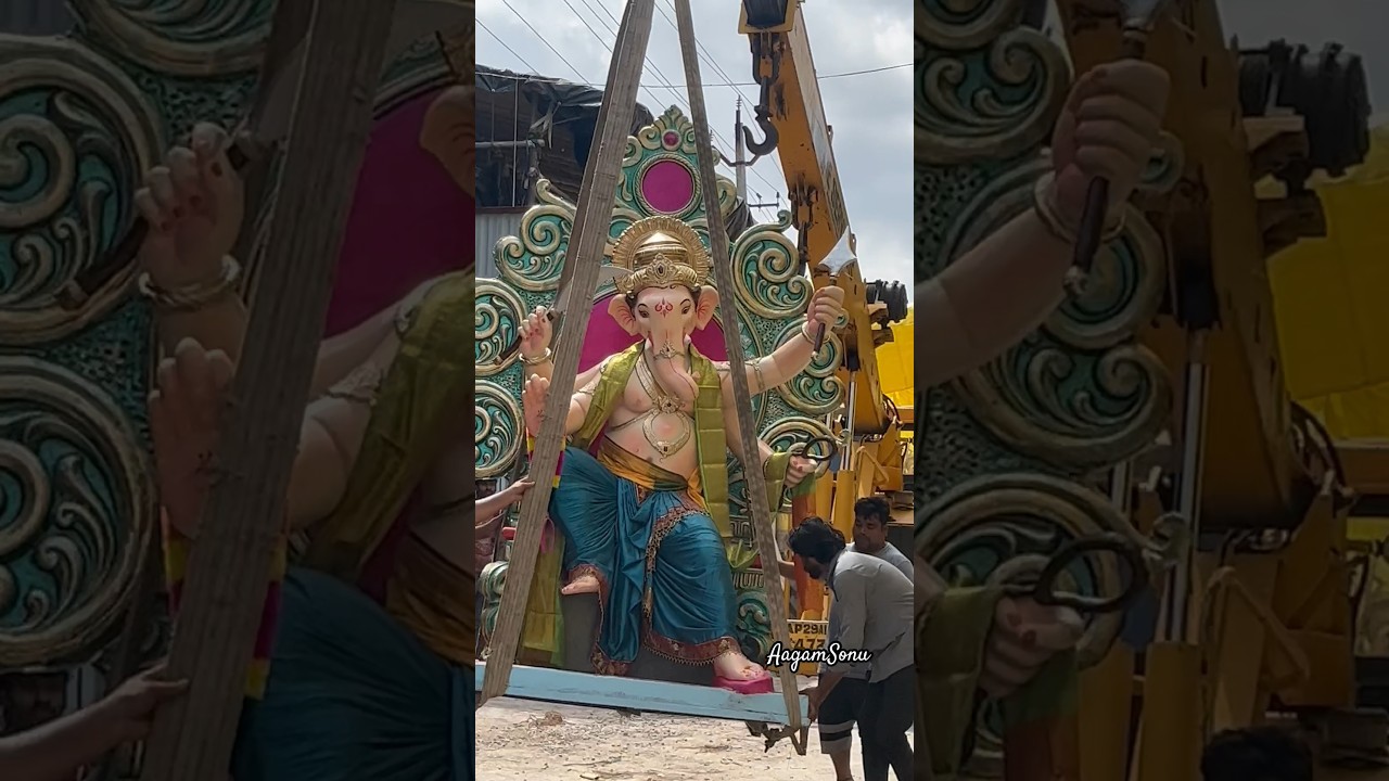 Bada ganesh lifting in crane 