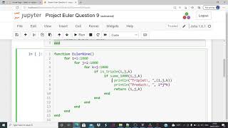 Julia Project Euler Question 9