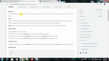 Day 2-Operators || HackerRank || 30 Days of code