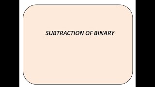 Subtraction Of Binary By Sandhya Bharti [HINDI]