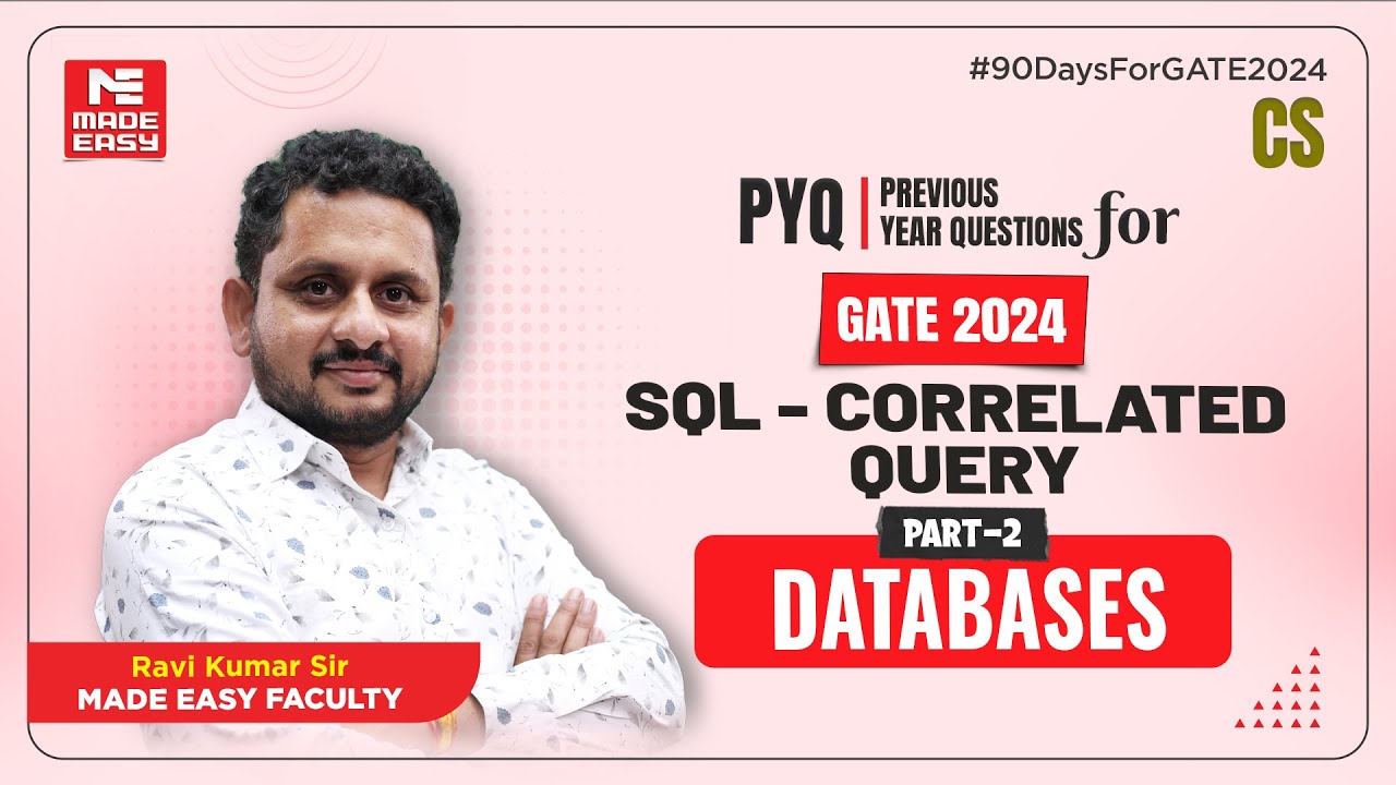 Previous Year Question For GATE SQL Correlated Query Databases Previous year question for gate sql correlated query databases