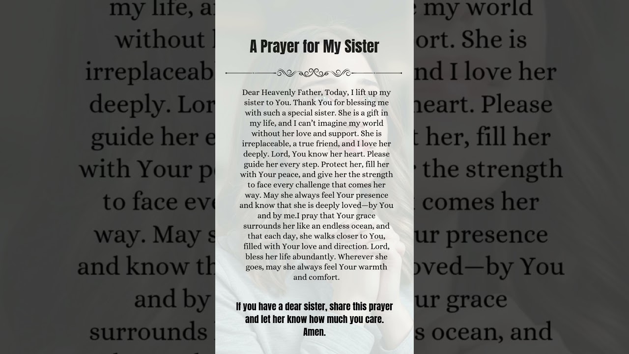 A Prayer for My Sister 
