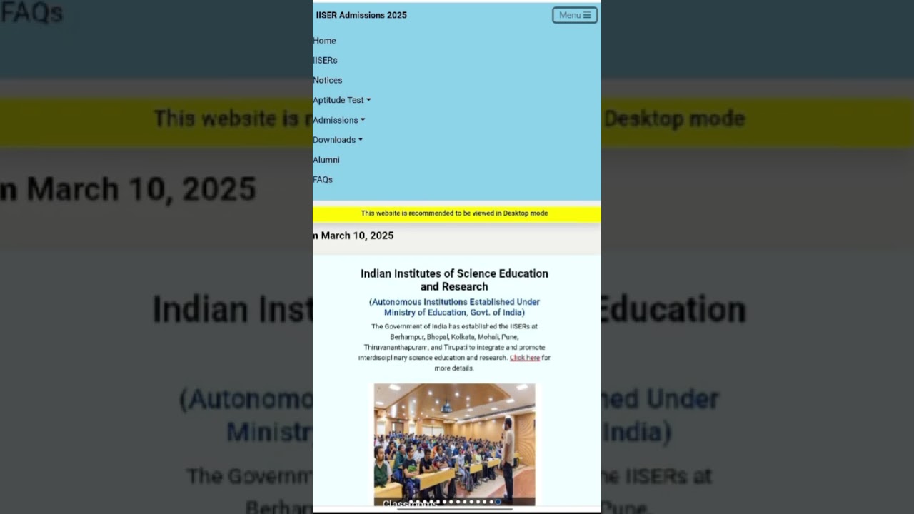 IISER Aptitude test | Application form out 