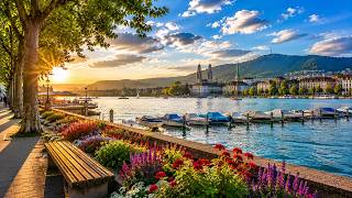 Zurich Waterfront Summer Walk | Fresh Air, Golden Light &amp; Swiss Charm 🇨🇭