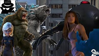 Godzilla Kong And Susan Ginormica Vs Omnidroid V10 Super Hot Giant Aliens And Rhino