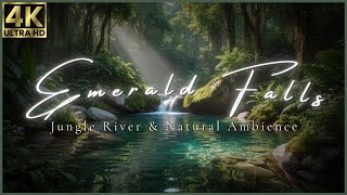 Emerald Falls 🌿 Jungle Waterfall, River & Birds for Sleep, Focus & Relaxation (1h 47m 4K)
