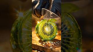 Glass Kiwi ASMR Cutting 🥝💚 | Satisfying Fruit Slice #shorts #asmr #fruitslicing