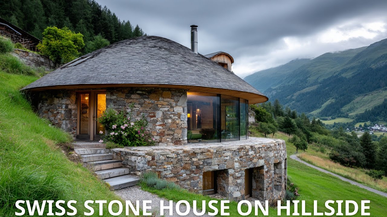 Charming Swiss Stone House on Green Valley Hillside | Traditional Meets Modern Design