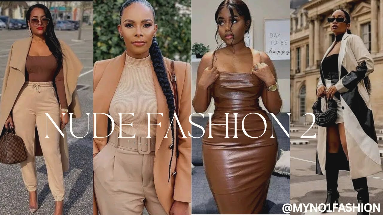 nude and brown outfit