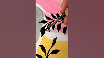 Boho painting 🎨 Simple canvas painting | Gouache / Acrylics | Satisfying videos | Asmr | Art