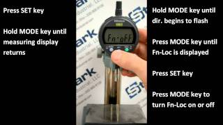 Mitutoyo Indicator Setting: Function Lock