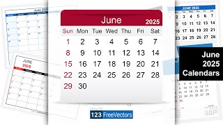 June 2025 Calendar | 123FreeVectors
