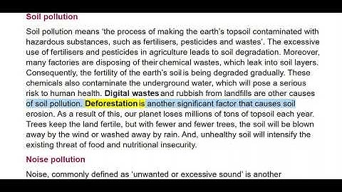 GRADE 12, UNIT 7, POLLUTION: A HAZARD TO OUR ENVIRONMENT