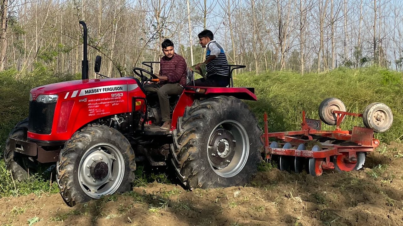 Massey Furguson 9563 CRDi Tractor Testing on Harrow 8*8 #Tractor # ...