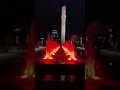 Вечерняя подсветка фонтанов на площади Победы в Воронеже