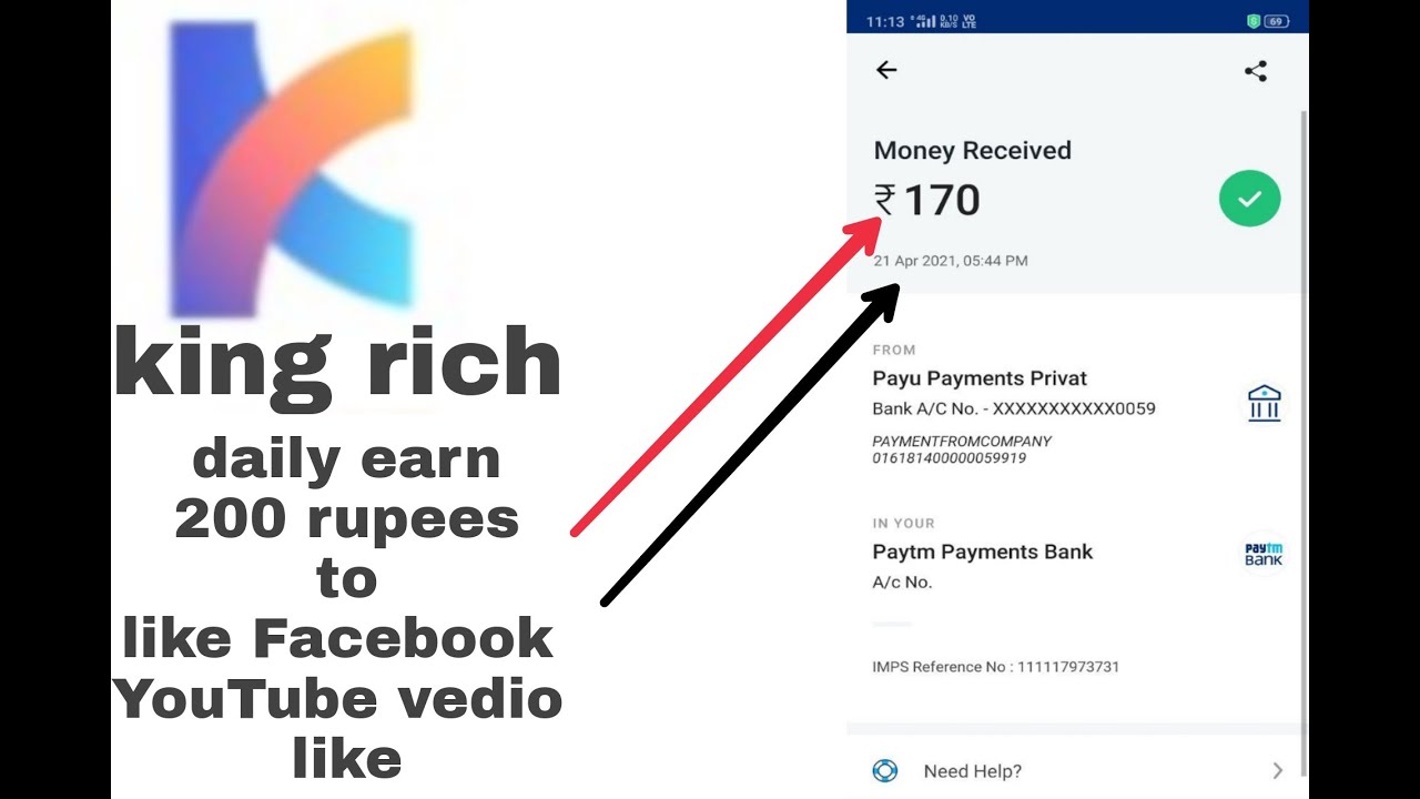 King rich app full detail ll  how to earn from app