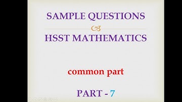 Set/hsst mathematics sample questions common part 7